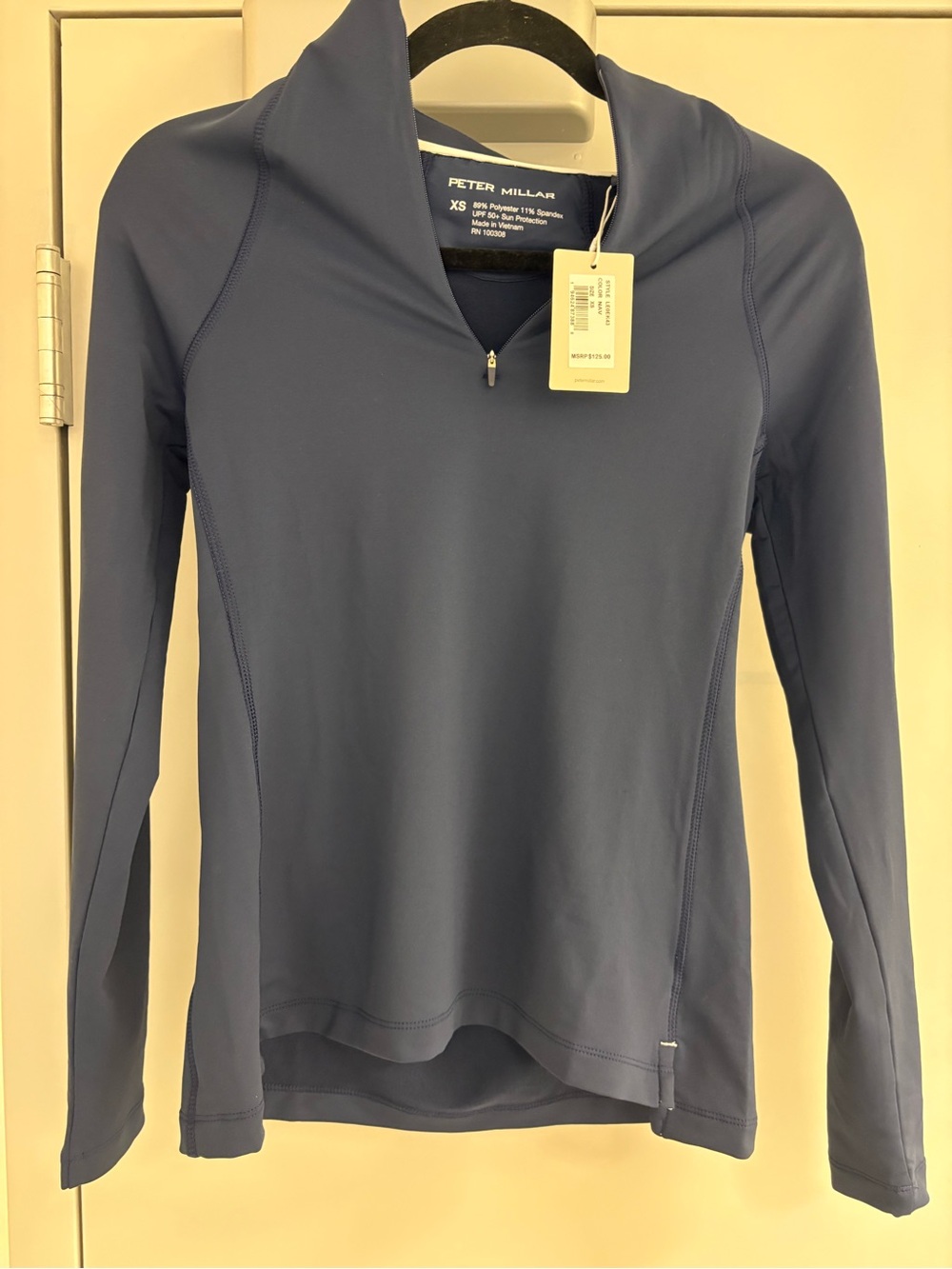 Peter Millar Women's Slate Blue Long-Sleeve Performance Half-Zip Pullover